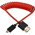 HangTon Micro HDMI to HDMI 4K 8K 60p Cable for ATOMOS Ninja V Ultra Canon R6 R6II R5C R5 R10 R7 Sony ZVE-10 A7C A7RIV A7RIII A7S2 Lumix S5 S9 GH4 Camera SmallHD Cine Indie Monitor, Type A D HDMI 2.1