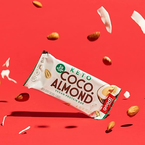 GOOD! SNACKS KETO VEGAN PROTEIN BARS, VARIETY PACK, GLUTEN FREE KETO SNACK BAR, LOW CARB, LOW SUGAR MEAL REPLACEMENT, 11G PROTEIN, 3G NET CARBS, 12 BARS