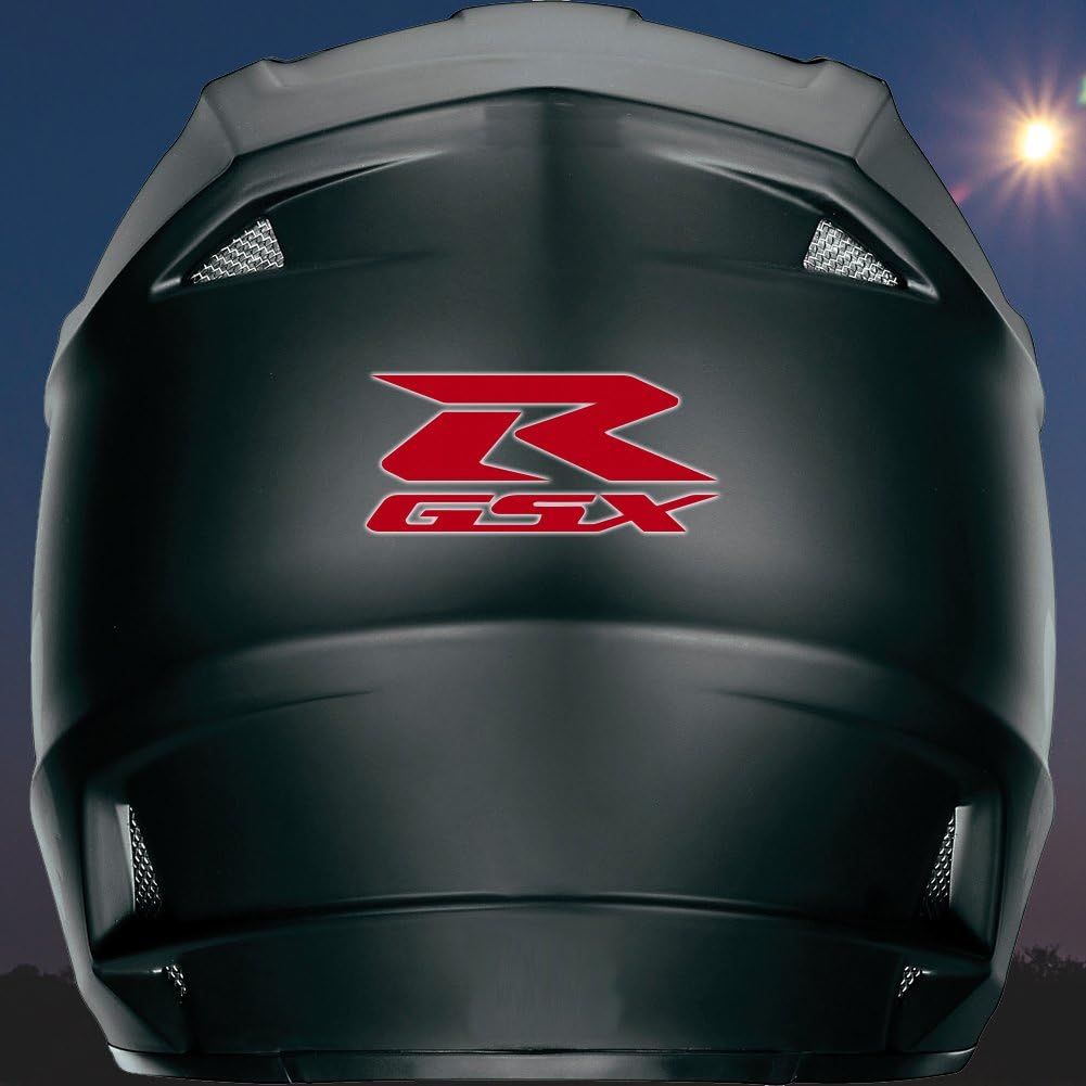 Suzuki GSXR Reflective Die Cut Helmet Decal Suzuki - Aria, Shoei, Bell, Icon, AGV, Scorpion (Red)