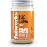 Fatworks Organic Grass-Fed Beef Tallow, Certified Organic Non-Gmo Pasture-Raised Beef Tallow, sourced from several small fami
