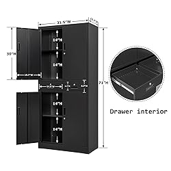 BESFUR Metal Cabinet, Garage Storage Cabinet with