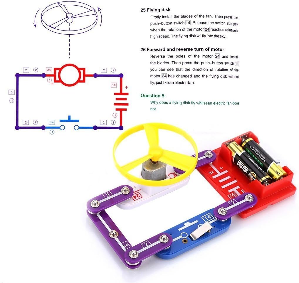 Circuits for Kids ELSKY 335 Electronics Discovery Kit, Circuits Experiments Kit, Smart Electronics Block Kit,Educational Science Kits Toy,Great DIY Building Blocks Electric Circuits Kits for Child: Toys & Games