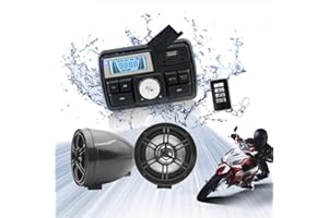 12V Radio 3 inch Motorcycle ATV UTV Golf Cart Waterproof Anti-Theft Bluetooth Speaker USB TF U Disk FM Radio Stereo System (B