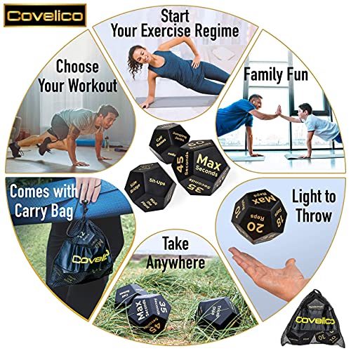 Covelico Exercise Dice Workout Dice for Workout Games Fitness Dice