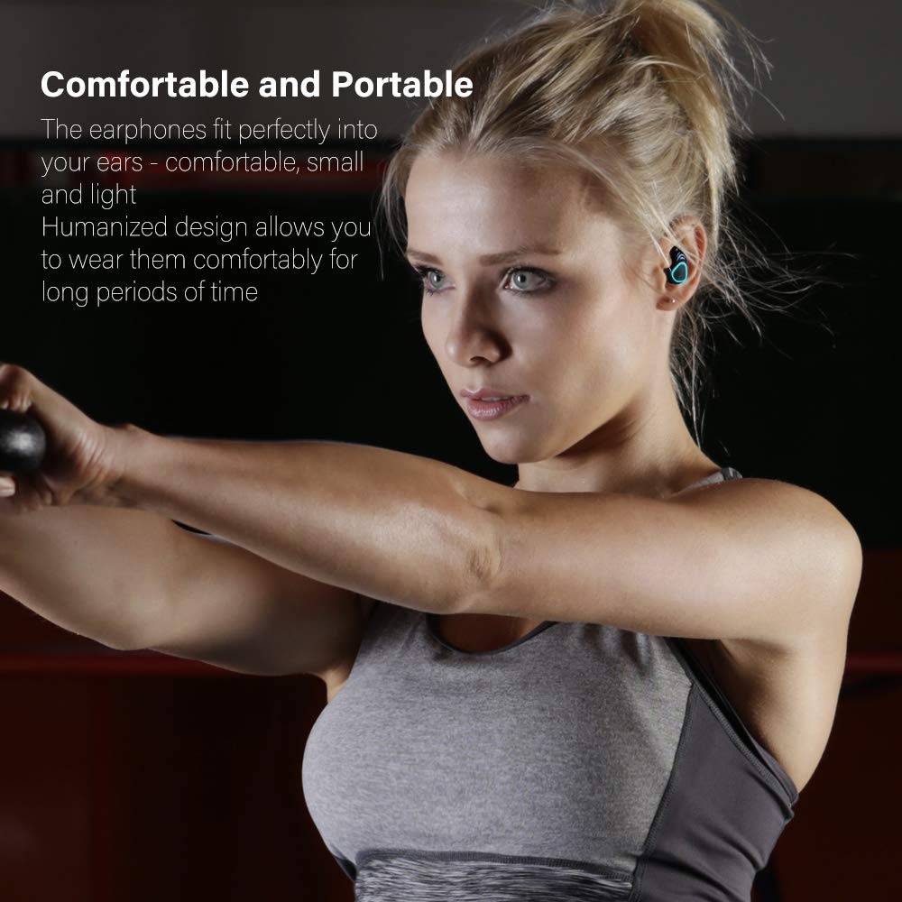 Veroyi TWS-E9 Bluetooth 5.0 Wireless in-Ear Earbuds True Wireless Stereo Headphones, HiFi Bass Sound.