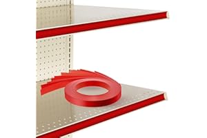 Frienda 100 Packs Decorative Gondola Shelving Pre Cut Vinyl Insert Strips, 48" x 1.25" Gondola Shelving Strips Accessories for Retail Store Supermarkets Business Grocery C Channel Decorations, Red