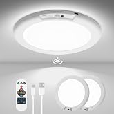 wowatt 2Pcs Battery Operated Ceiling Lights Rechargeable with Motion Sensor | Wireless Shower Light with Remote, 3000K 4500K 6500K 7.48", Dimmable Stick On Battery Lights for Ceiling,L&aacute;mparas Recargables