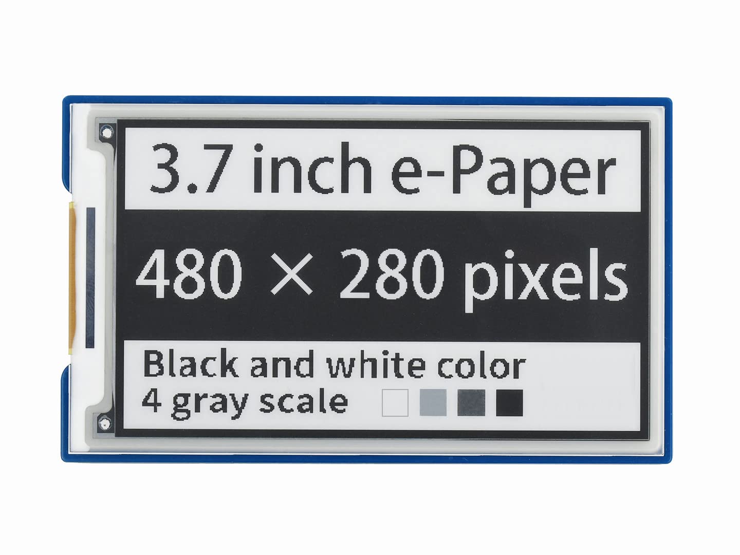 Waveshare 3.7inch E-Paper E-Ink Display HAT for Raspberry Pi with 480×280 Pixels Black/White 4 Grey Scales SPI Interface