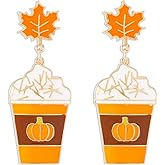 Thanksgiving Fall Earrings for Women, Pumpkin Maple Leaf Drop Dangle Earrings for Women,Lightweight Festival Holiday Autumn Thanksgiving Festival Earrings