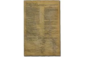 Our Amendments United States Constitution, Authentic Full Size Replica Printed on Antiqued Genuine Parchment. 23 x 29