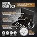 Pltaba Cash Box- Money Box with Money Tray- Safe Metal Lock Box- Locking Boxes with Key- Large Storage Lockbox with Safety Holder- Money Saving Organizer- Security Box with Coin Tray Lid