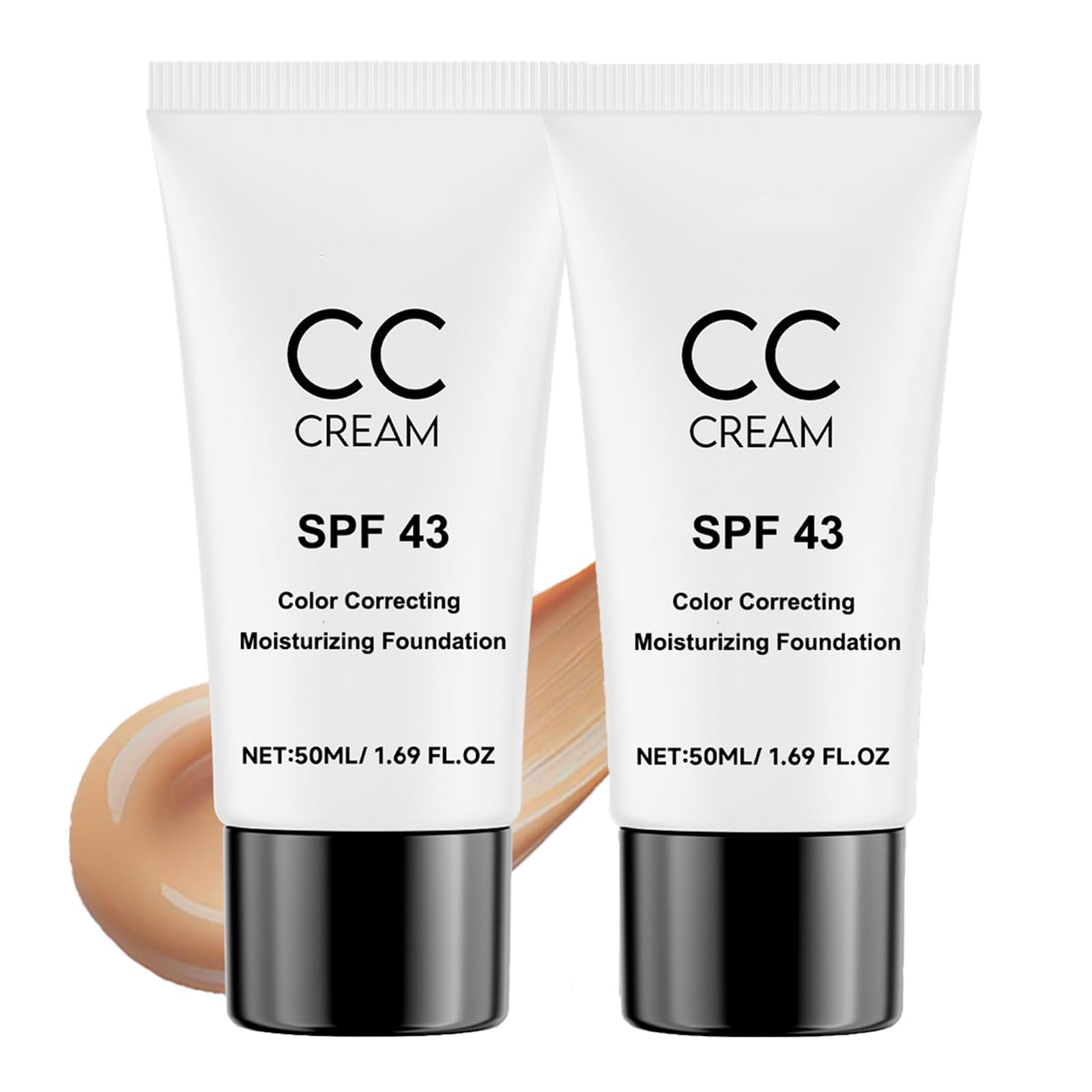 Photo 1 of 2-Pack-Foundation Mixer & Color Adjusting CC Cream - Deep Tan to Darken Light Shades | Mix to Create Your Custom Shade, Sunscreen Foundatio with Moisturizer, Full Coverage, Lightweight