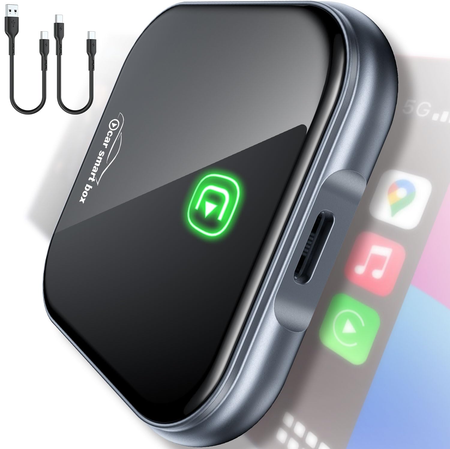 Photo 1 of eSamcore Wireless Carplay Adapter for Apple iPhone, [Plug & Play] Wired to Wireless Smart Carplay Dongle Auto Connect Car Play Accessories Fit USB-A & USB-C