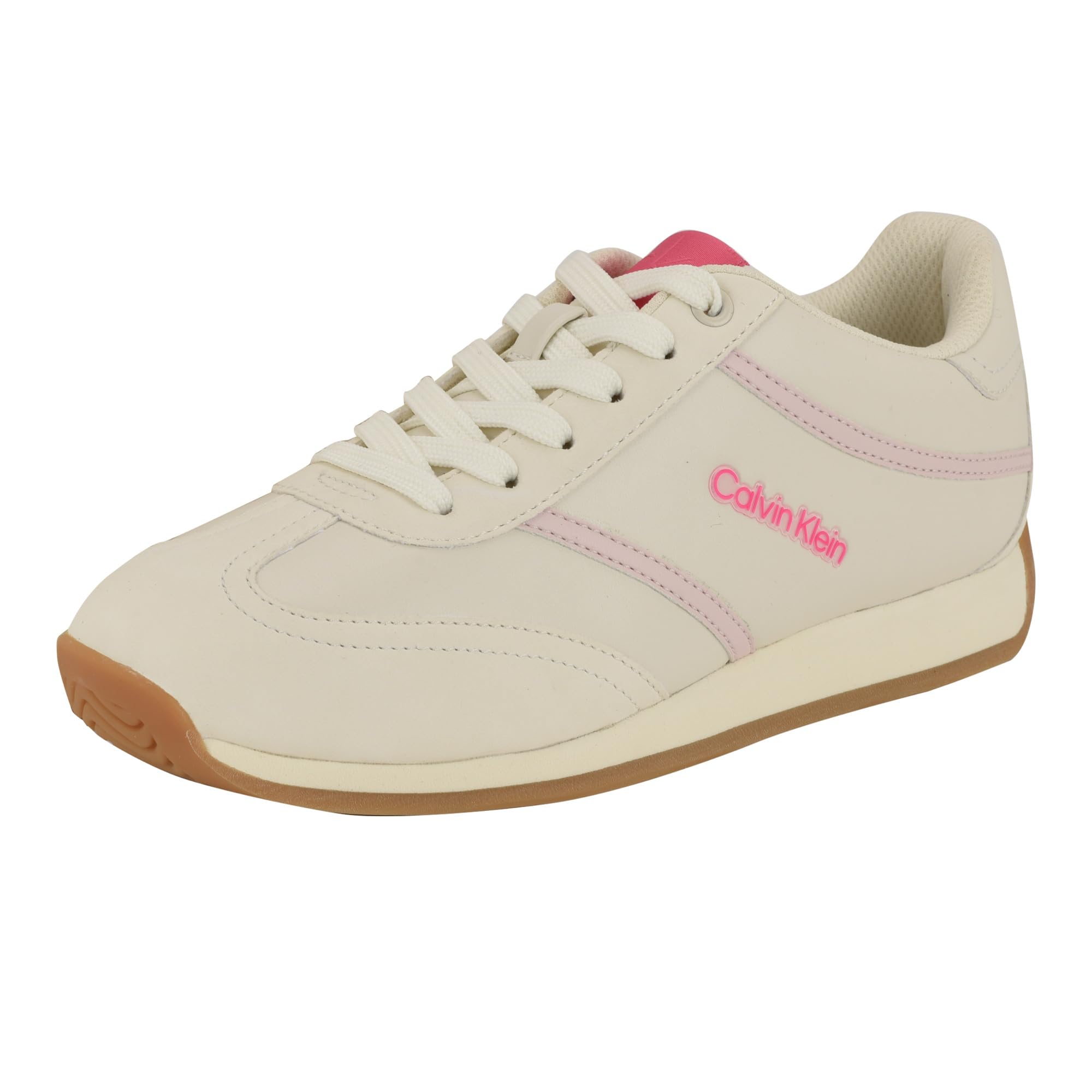 Calvin Klein Women’s Avyenna Sneaker, White/Light Pink 151, 7