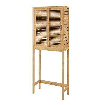 Linon Amzn0324 Finn Bamboo Bathroom Space Saver, Brown