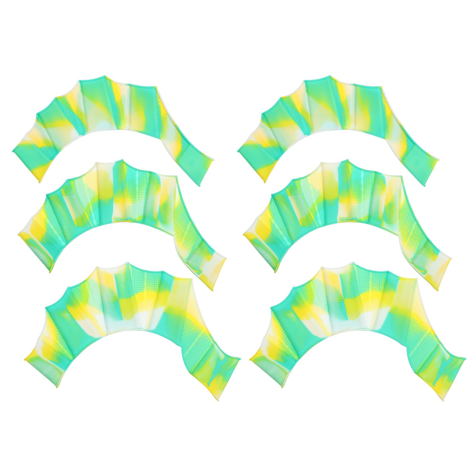 PATIKIL Silicone Swimming Gloves, 3 Pair Webbed Swim Gloves Finger Frog Type Water Resistance Gear Paddle Fins for Aquatic Training, Blue Tone, 3 Sizes