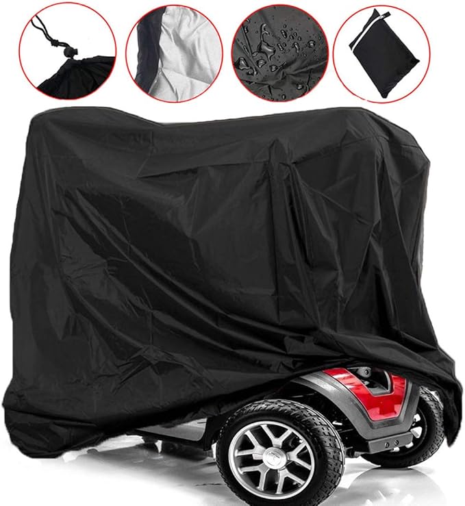 Sqodok Mobility Scooter Cover Waterproof, Power Scooter Cover Wheelchair Cover for Travel, 300D