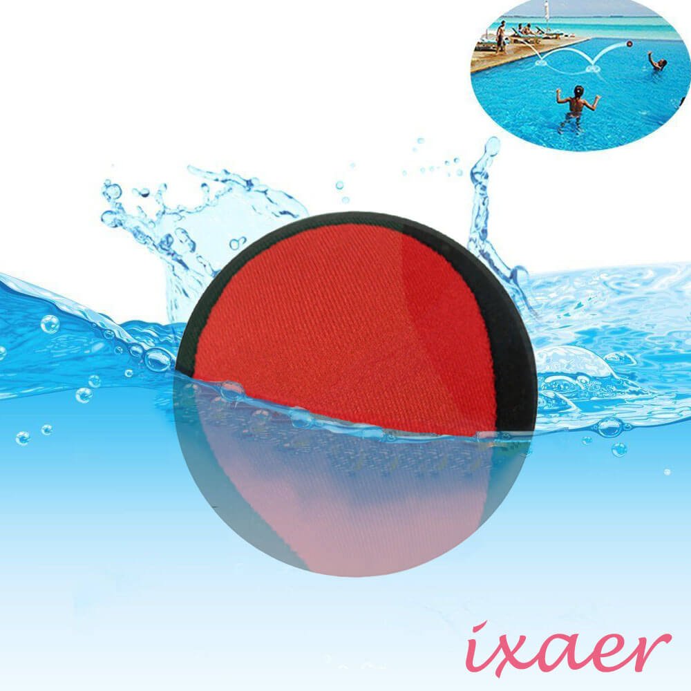 ixaer Funny Pro Water Bouncing Ball Surf Skimming Jumper Pool Sport Ball/Water Bouncing Ball for Pool & Sea/ Water Runner Skipping Ball/ Wave Runner/Fun Water Sports Game. (Red)