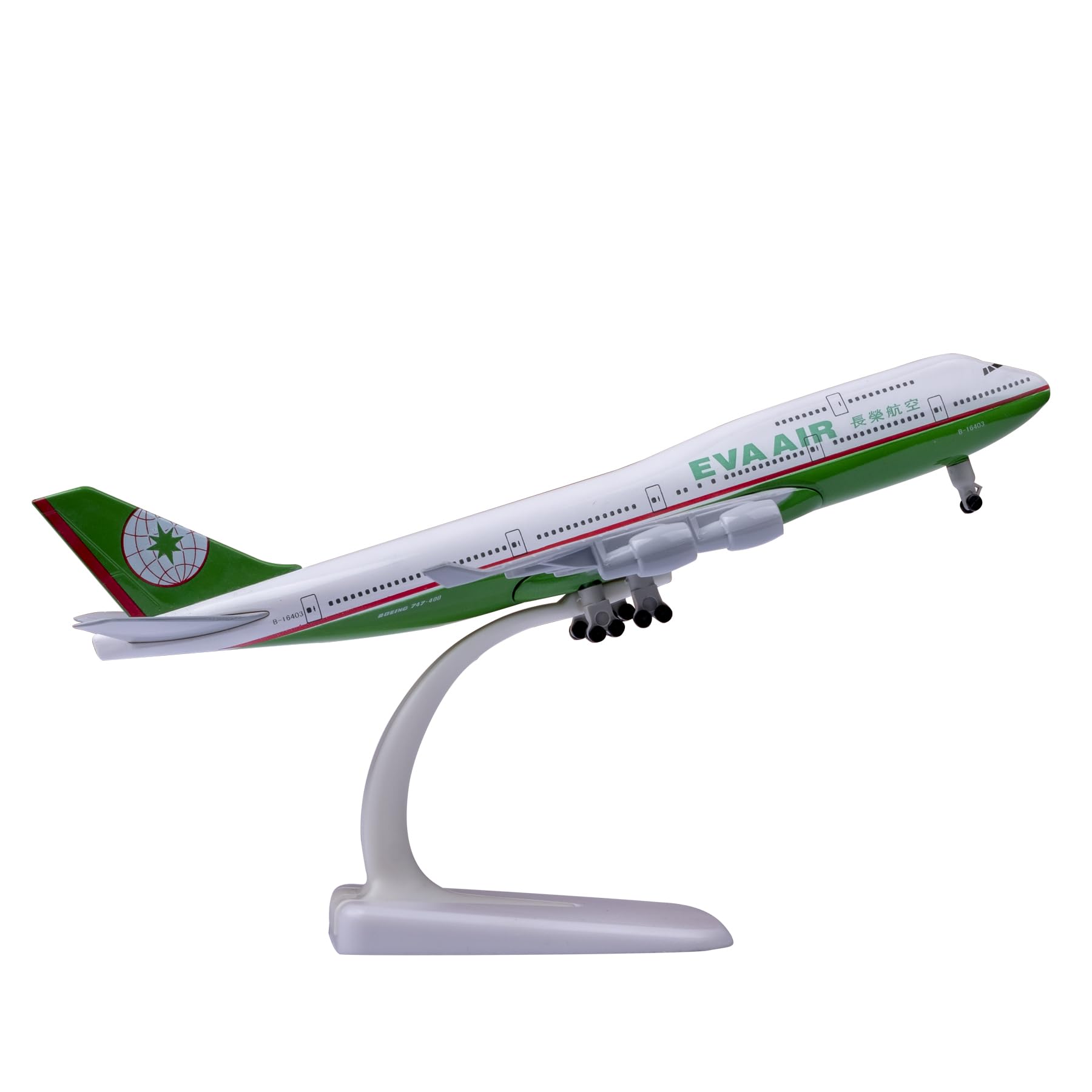 Bswath 1:300 Scale EVA Air Boeing 747 Airplane Model for Gift and Decoration