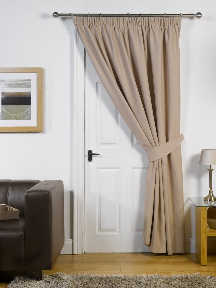 Thermal / Blackout Door Curtain 66 x 84 Cream Latte Amazon.co.uk