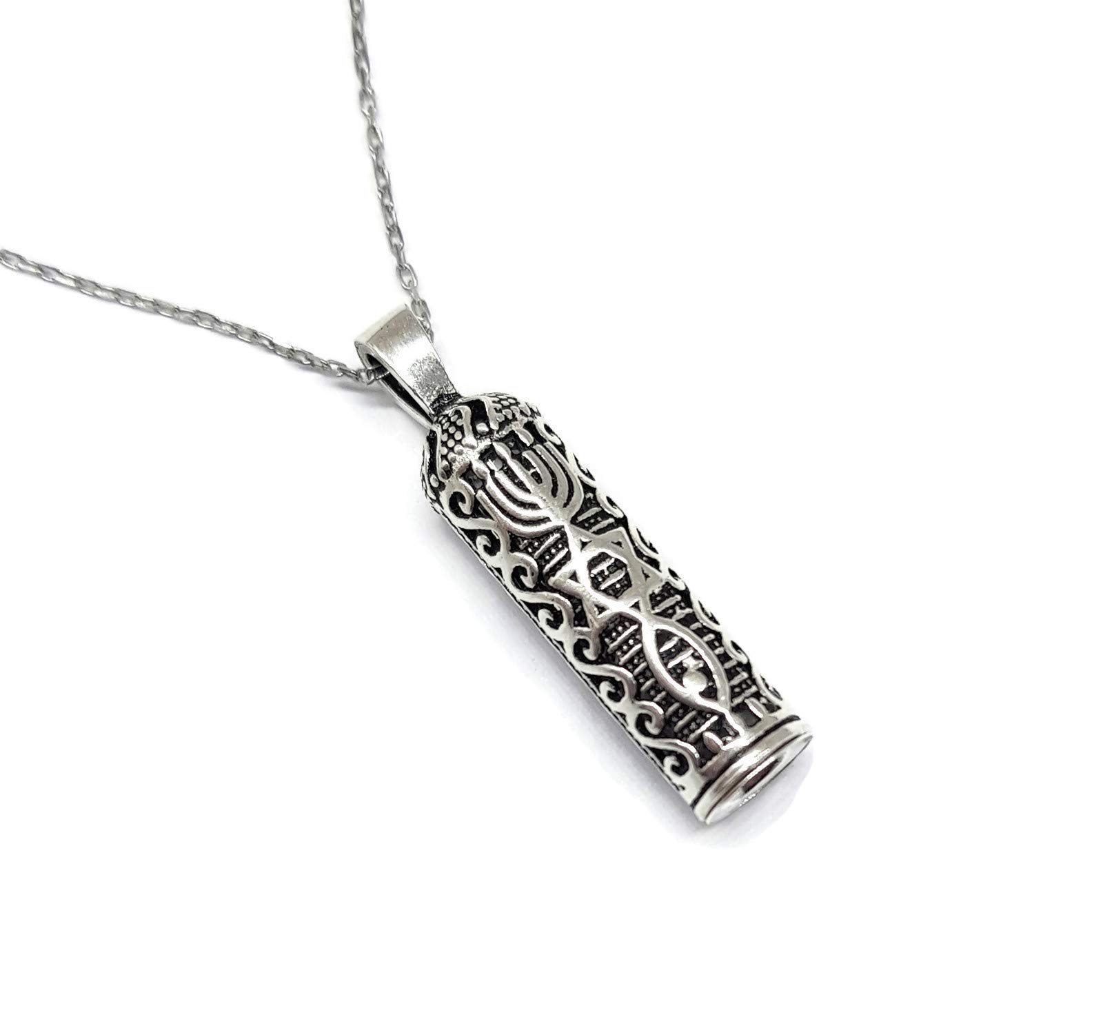 MYSTIC JEWELS by Dalia - 925 Sterling Silver - Mezuzah with Silver Chain, Silver,