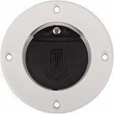 T-H Marine Flush Mount Scupper Valve Assembly | Durable Marine Scupper Valve with Curl Proof Flapper for 1" to 1.25" Drain Tubes | Versatile Installation, White Frame/Black Flapper