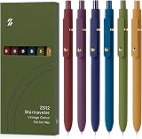 FIOVER Gel Pens 6 Pack 0.7mm Black Ink Smooth Writing Journal Office School