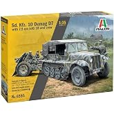 Italeri 6595 SD.Kfz. 10 DEMAG D7 with 7.5 cm Le. IG 18 and Crew, Scale 1:35, Model Kit, Plastic Model to Assemble, Modeling, IT6595
