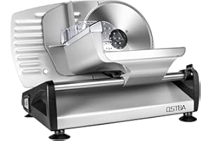 OSTBA 200W Electric Deli Meat Slicer, 7.5" Removable Stainless Steel Blade, Adjustable Thickness, Child Lock - For Home Use