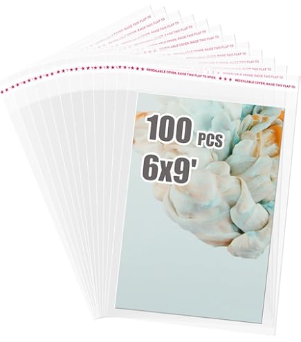 Amazon.com: Delatanus 6''x 9'' Clear Cellophane Bags 1.6-mil,Fits A9  Envelopes 6X9 Inch Art Work Cards Photos Candy Treats Bakery Cookie Clear  Cello Plastic Sleeve(100 Count) : Health & Household