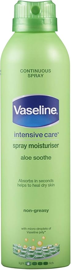 vaseline intensive care spray moisturizer aloe soothe