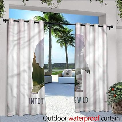 Amazon Com Warmfamily Cabin Exterior Outside Curtains Wild