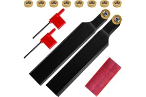 UPJIA FLARISH UpJiaFlarish Carbide Lathe Tool with Blade Holder - 5/8 inch SRAPR1616H10 & SRAPL1616H10 + 10pcs Carbide Inserts RPMT10T3 for Metal Lathe Cutting Tool