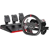PXN V10 Pro Direct Drive Sim Racing Wheel, 3.2Nm Force Feedback | Servo Motor, 3 Hall-Effect Pedals, 4 Paddle Shifters, for PC, Xbox One, Xbox Series X/S, PS4
