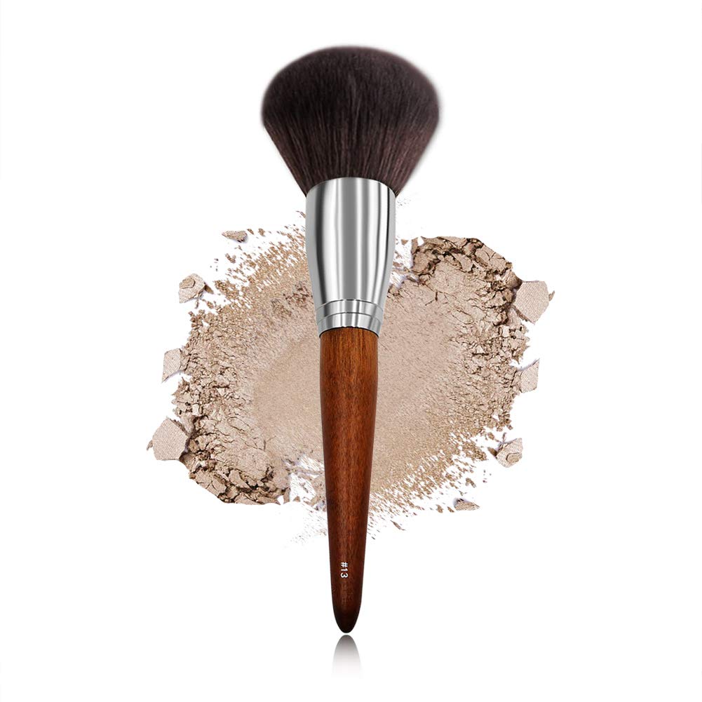 Large Kabuki Makeup Brush Loose Powder Brush Wooden Handle Foundation Bronzer Blush Face Brush for Women Cosmetics