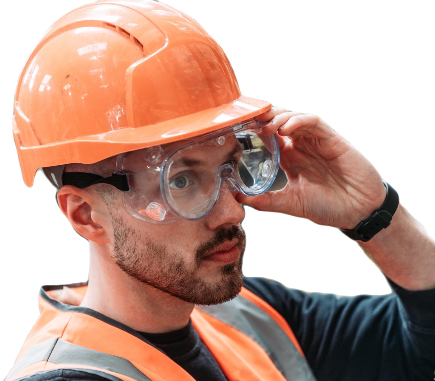 Graff-city PPE Safety Goggles Clear Protective Eyewear for Construction, Carpentry, DIY, Lab work, Protects Against Liquid Splashes, Dust & Debris - Anti Fog Vents, Scratch & UV Resistant (1)