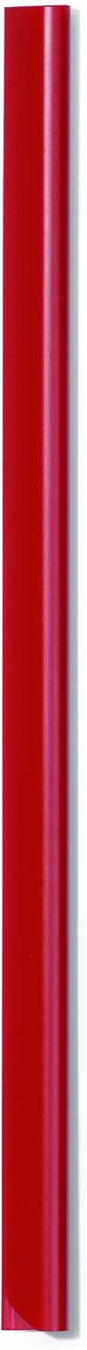 Durable A4 Spine Bar 6mm Red - Pack of 50 - Quick and Easy Binding for Unpunched Documents - Holds Up to 60 A4 Sheets