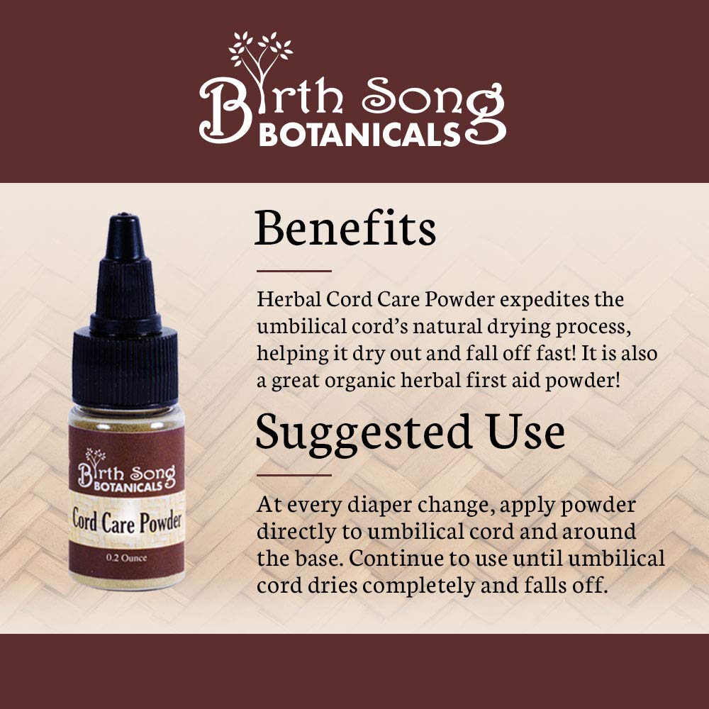 Birth Song Botanicals Herbal Cord Care Powder, Newborn Umbilical Cord Care, Postpartum Essential Gift for New Moms 0.2 oz