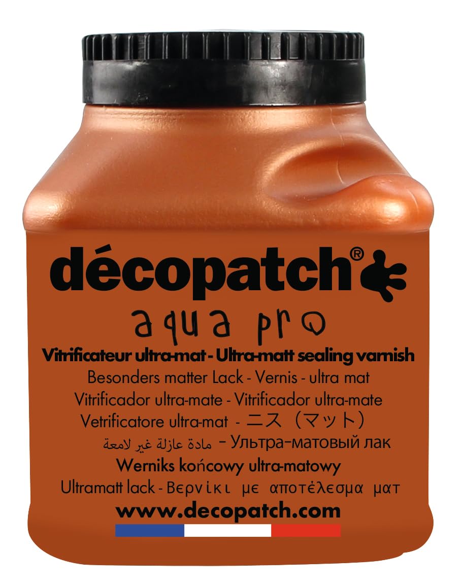 Décopatch - Ref VAUM180AO - Aqua Pro Ultra Matt Sealing Water-Based Varnish - Matt Finish - Can Protect Maché Item From Heat, Moisture & Detergents - 180ml Bottle