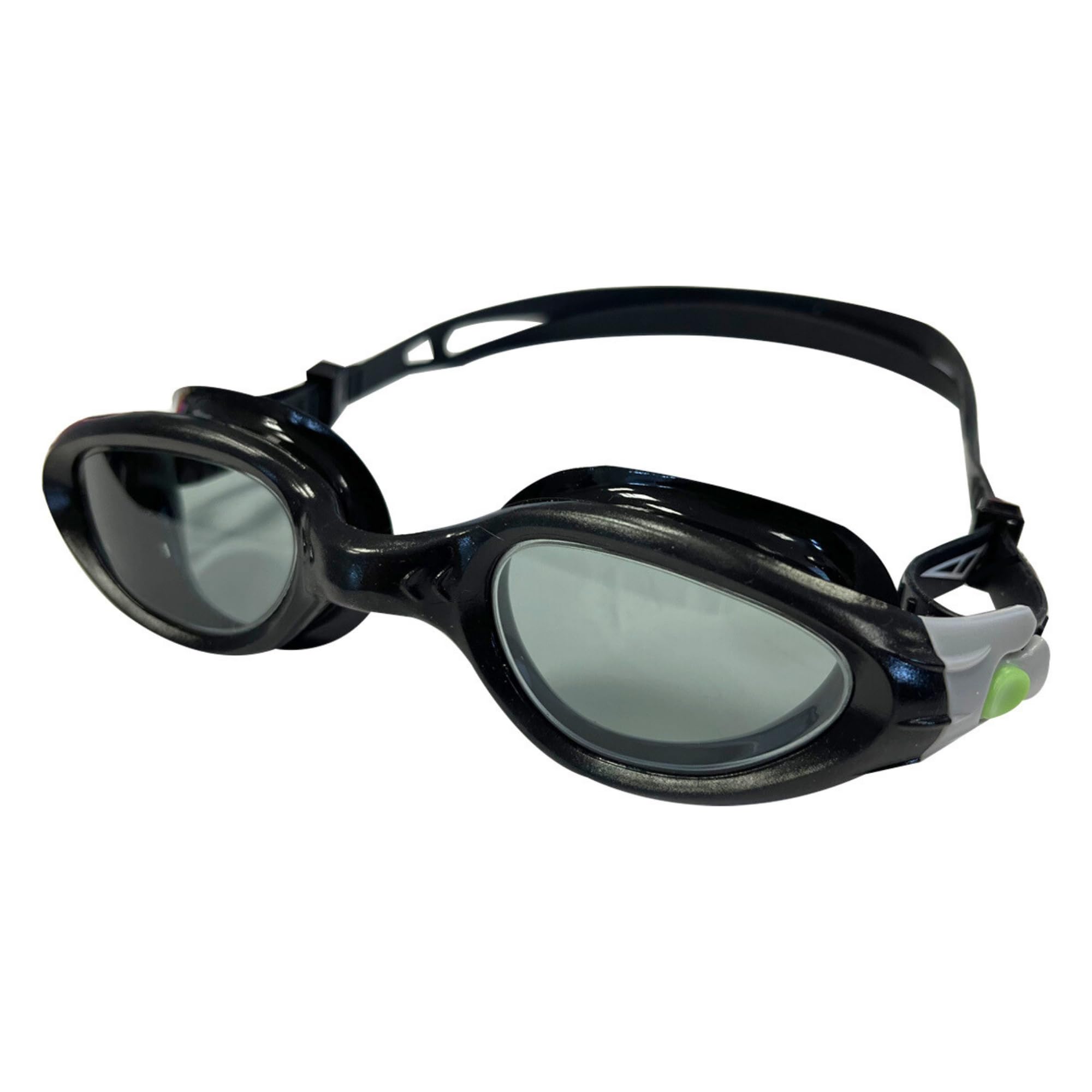 SPURT Energy Black Adult Anti-Fog UV Protected Swim Goggles - Swimming Goggles with Durable Silicone & TPR Build with Tinted Smoke Lens - Swimming Goggles for Beginner & Veteran Swimmers - Black