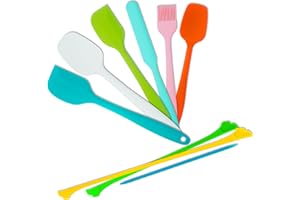 9-Piece Silicone Spatula Set with Reinforced Stainless Steel Core, Heat Resistant to 500°F, Seamless One-Piece Design, Includ
