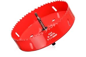 ITOOLFIRM Hole Saw 5 3/4” (146mm) for Wood, HSS Bi-Metal Circular Hole Drill Cutter with Pilot Bit for Recessed Lights, PVC Boards, Fiberglass and Vent Pipes