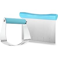 Spring Chef - Dough Blender and Pastry Cutter, Stainless Steel Nut, Pie, Pastry and Dough Cutter and Scraper, Multipurpose Ba