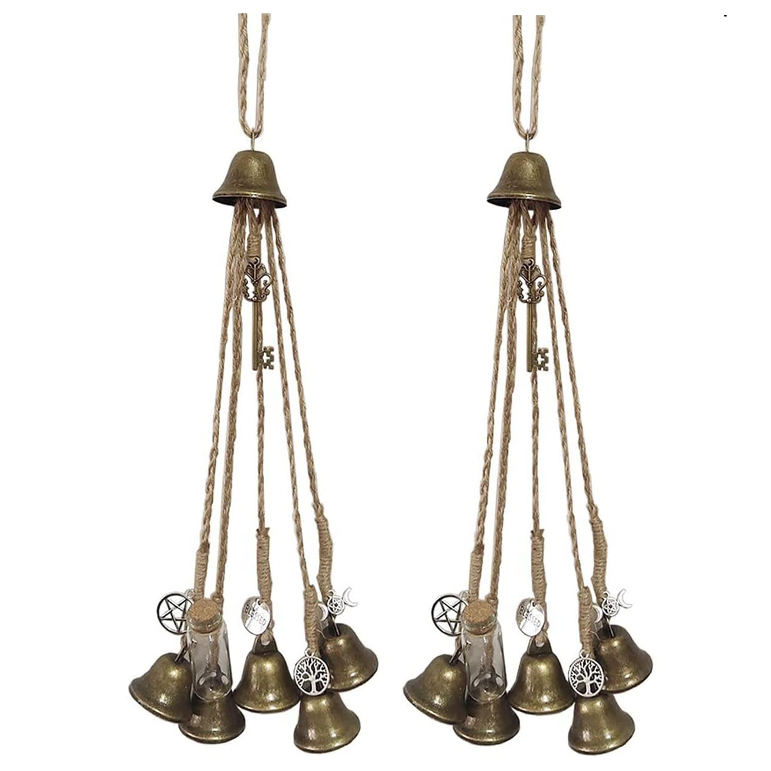 Witch Bells, Witches Bells, Witch Decor, Wind Bell, Hanging Wind Chimes, Witchcraft Decor, Suitable For Porch, Garden And Window Decoration (2Pcs)