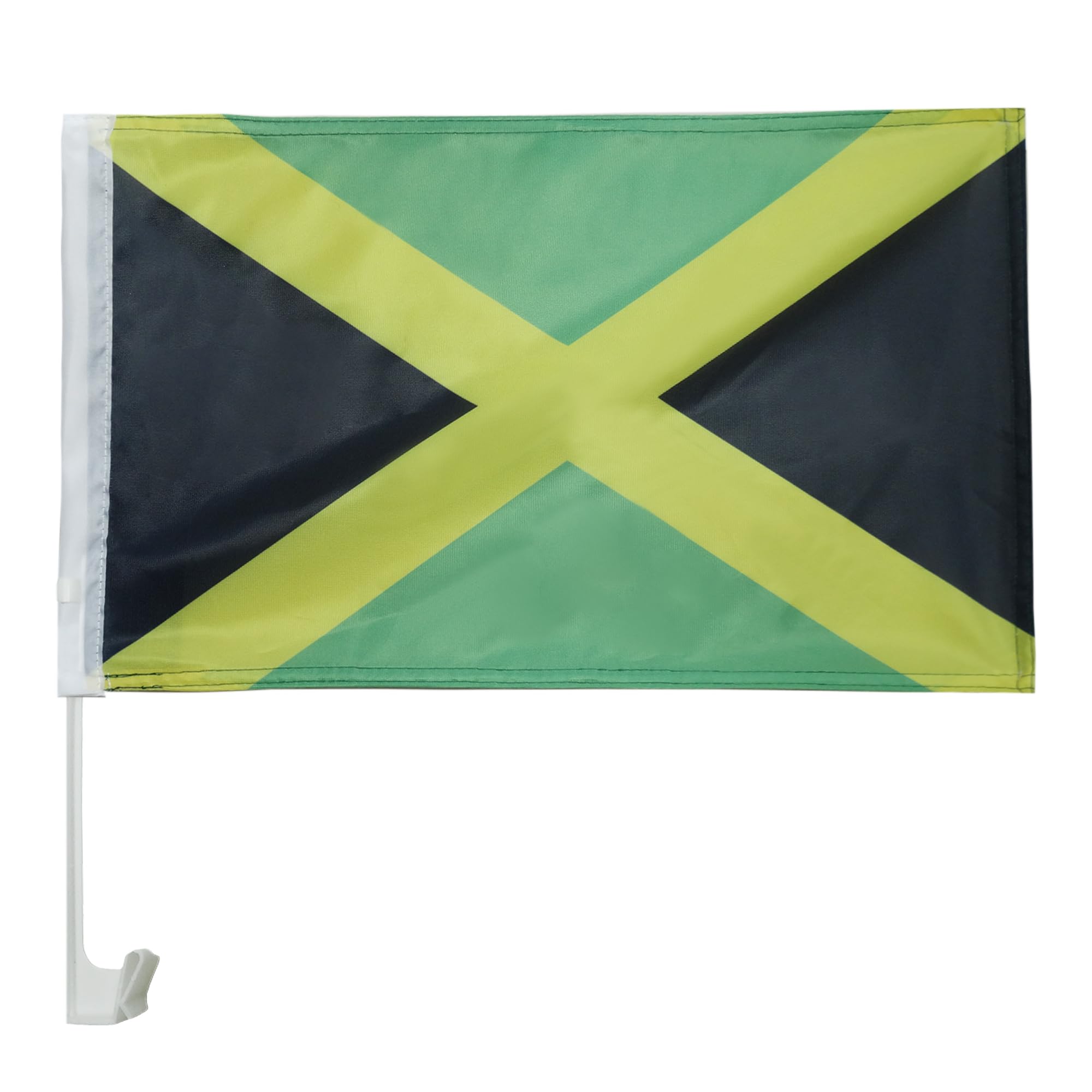 AZ FLAG Jamaica Car Flag 18'' x 12'' - Jamaican Car flags 30 x 45cm - Banner 18x12 INCHES PLASTIC STICK — image 1