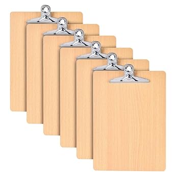6 stücke A4 Brief Größe Holz Klemmbrett mit Hoher Kapazität Clip, Schreiben Hartfaserplatte Design für Büros, Klassenzimmer, 