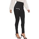 DAOAO Pull on Dress Pants for Women Work Pants Womens Stretchy High Waitsted Business Casual Zipper Skinny Pant