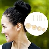 Gunwon 4pc Hair Donut Bun Shaper Set 4 Sizes Beige Nylon 20 Golden Bobby Pins view 4