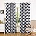 DOTHOUSE Printed Blackout Curtains-1 Panel,52 Inches Wide by 84 Inches Long,Room Darkening Curtains and Drapes for Bedroom Living Room Window,Thermal Insulated Grommet Top Grey White Moroccan Pattern