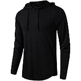 BEILU Men's Fashion Athletic Hoodies Workout Sweatshirt Long Sleeve Lightweight Casual Pullover Drawstring Hoodie